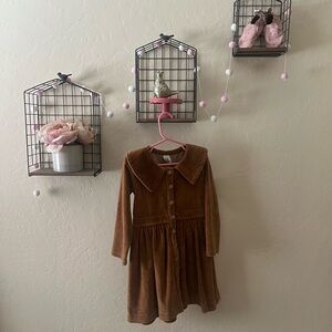 Kate Quinn Brown Long Sleeve Peter Pan Collar Sundress